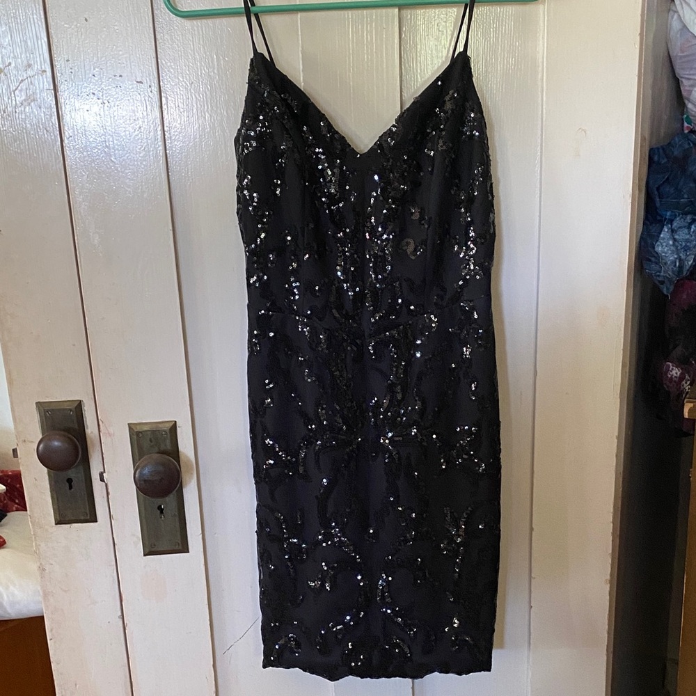 Elegant Black Sequin Dress